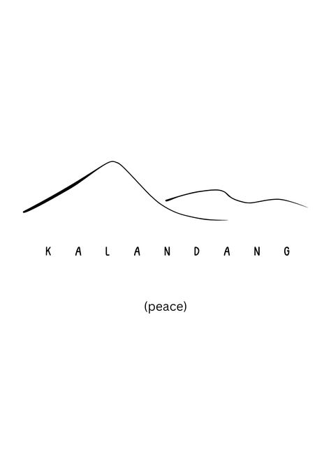 "Kalandang" means peace, particularly within one of the seven tribes of Bukidnon, the Higaunon. It represents the tranquility found in the mountains of Bukidnon, where I personally discover a sense of peace. The connection between peace and the mountains of Bukidnon is also quite meaningful. Nature often has a calming and serene effect on people, so it's not surprising that the mountains provides us with a sense of peace. I hope to perpetuate this peace and maintain its presence in my life. Calm Tattoo Ideas Peace, Tranquility Tattoo, Serenity Tattoo, New Beginning Tattoo, Tats Ideas, Zen Symbol, Peace Tattoos, Music Symbols, First Tattoo