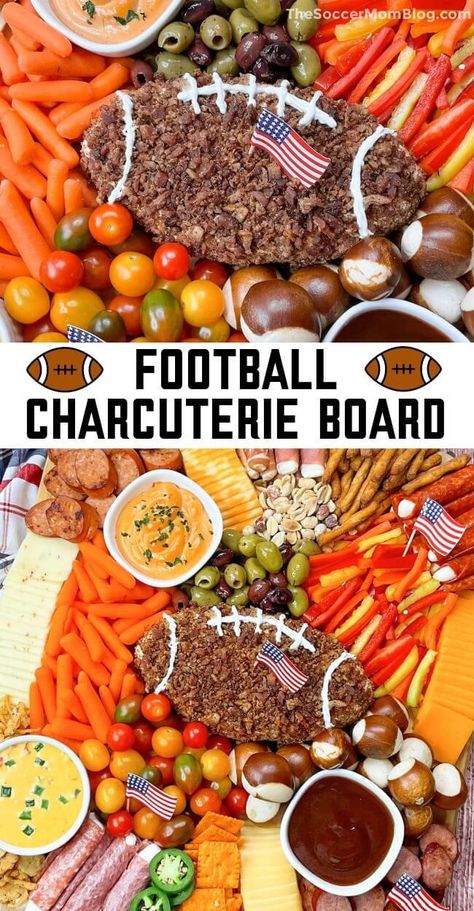 This football charcuterie board is the ultimate game-day appetizer! You’ll be the star of the tailgate or Super Bowl party with this one! Take your super bowl snacking to the next level with the help of this tasty football charcuterie board! It comes together in no time at all and can feed a crowd with ease! Football Charcuterie Board, Football Charcuterie, Football Game Food, Seasoned Pretzels, Fitness Mom, Football Snacks, Game Day Appetizers, Charcuterie Board Ideas, Snack Board