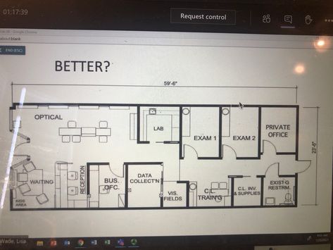 Optometrist Office Design, Ophthalmology Clinic Design, Optometry Practice, Optometrist Office, Consulting Room, Optometry Office, Office Floor Plan, Future Office, Eye Center