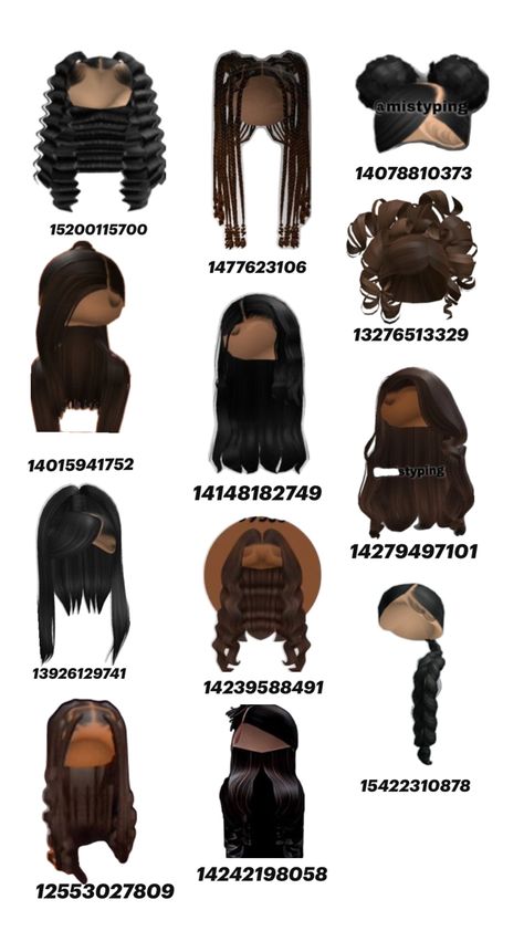 Y2k Baddie Outfits, Black Hair Id Roblox, Brown Hair Roblox Id, Roblox Sets, Brown Hair Roblox, Blocksburg Outfit Codes￼, Zepeto Looks Ideas, Pic Code, Cute Hairstyles For School