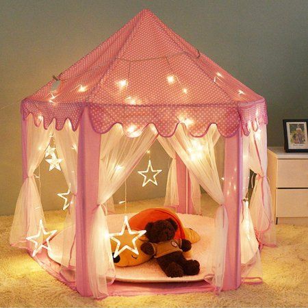 Princess Palace Playhouse Pink Play Castle Huge Play Tent Kids Castle Fort Playtent for Children Girls with Storage Bag for both Indoor and Outdoor Use Girls Play Tent, Play Castle, Castle Fort, Kids Indoor Playhouse, Toddler Playhouse, Led Star Lights, Girls Playhouse, Kids Castle, Princess Palace