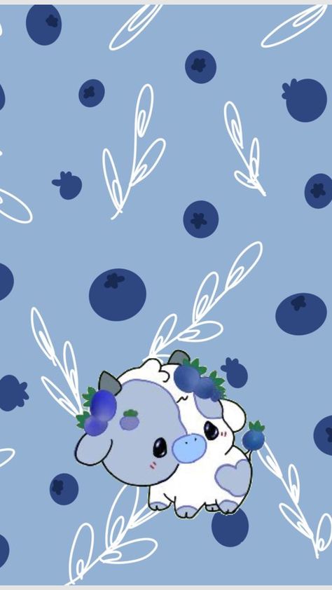 #blueberrycow Blueberry Cow, Gold App, Cow Wallpaper, Cute Home Screen Wallpaper, Cute Home Screens, Color Celeste, Chibi Anime Kawaii, Cute Doodles Drawings, Ios Wallpapers