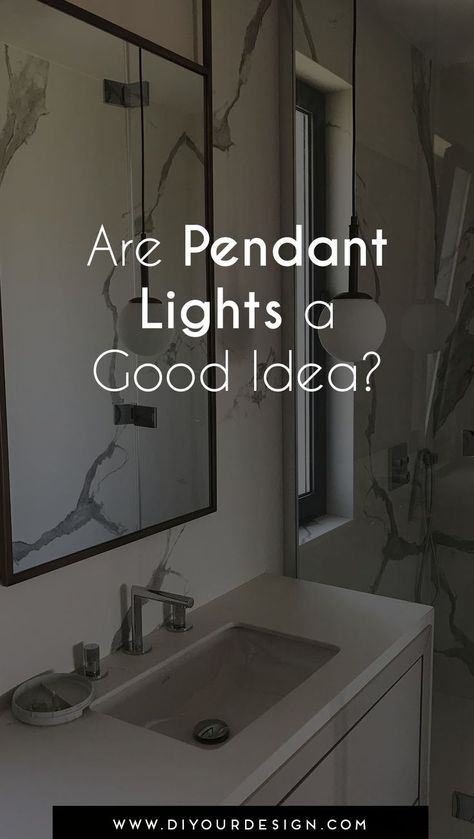 Drop Pendant Lights In Bathroom, Hanging Lights In Bathroom Vanities, Drop Down Lights Bedroom, Hanging Bathroom Lights Over Mirror, Black Bathroom Pendant Lighting, Pendant Vanity Lighting, Vanity Hanging Lights, Powder Room Hanging Light, Modern Bathroom Pendant Lighting