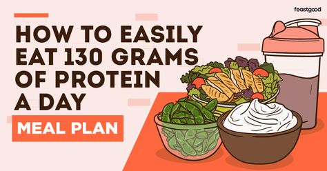 How To EASILY Eat 130 Grams of Protein A Day (Meal Plan) - FeastGood.com What Does 130 Grams Of Protein Look Like, 130 Grams Of Protein A Day Meal Plan, 130 G Protein Meal Plan, 150 G Protein Meal Plan, 130g Protein Per Day, How To Get 130 Grams Of Protein A Day, 135 Grams Of Protein A Day, 200g Protein A Day, 90 Grams Of Protein Meal Plan