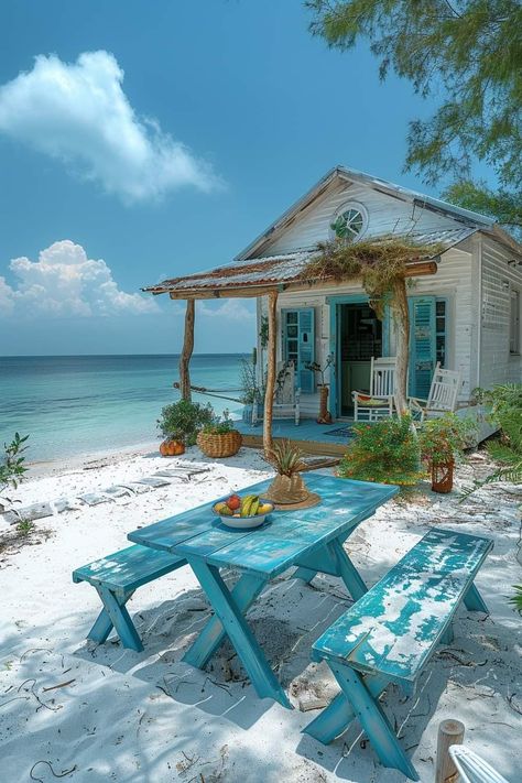 Beach Cabin Aesthetic, Tahiti House, Beach Shack Aesthetic, College Houses, Beach House Backyard, Beach Shacks, Summer Beach House, Dream Life House, Dream Beach Houses