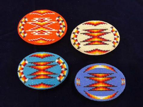 Beard belt buckle Beaded Belt Buckle, Beaded Hairties, Beading Styles, Beaded Barrettes, Bead Belt, Beaded Medallion, Indigenous Education, Beadwork Ideas, Bead Hair