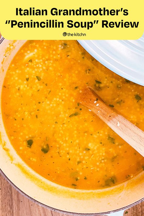 Registered Dietician Blair Ward’s nana’s Italian “Penicillin Soup” recipe is a great way to boost your immune system. Penicillin Soup, Food When Sick, Soup For Sick, Immunity Soup, Italian Penicillin, Eat When Sick, Pastina Recipes, Pastina Soup, Sick Food