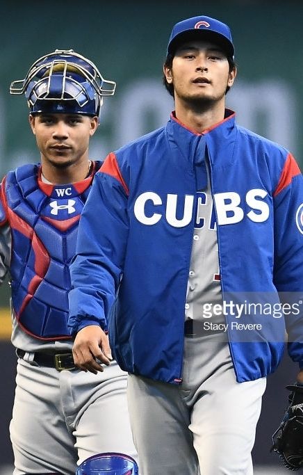 Willson Contreras, Yu Darvish,CHC // April 7, 2018 at MIL Willson Contreras, Yu Darvish, Spring Training, April 7, Photo Book, The Neighbourhood, The Past, Baseball, Japan