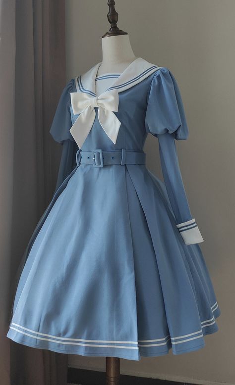 New #SailorLolita Dress: 【-A Cute Sailor's Dream-】 Sailor Lolita OP Dress

◆ Shopping Link >>> https://lolitawardrobe.com/a-cute-sailors-dream-sailor-lolita-op-dress_p6656.html Gaun Abad Pertengahan, Op Dress, Old Fashion Dresses, Sailor Fashion, Sailor Dress, Kawaii Dress, Vestidos Vintage, Moda Vintage, Fancy Outfits