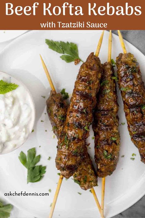 Meat Kebabs Skewers, Ground Beef Skewer Recipes, Beef Kufta Recipe, Hamburger Kabobs Ground Beef, Homemade Kebab Meat, Greek Beef Skewers, Beef Kebabs In The Oven, Ground Beef Kabobs In Oven, Ground Beef Kebabs On The Grill