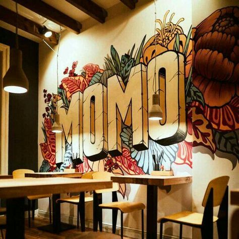 Restaurant Murals, Restaurant Mural, Mural Cafe, Ramen Bar, Office Mural, Cafe Wall Art, Ramen Restaurant, Coffee Shop Interior Design, Art Restaurant