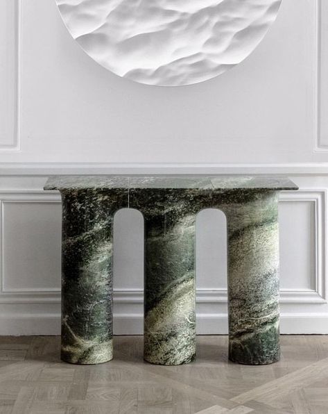 Mathieu Lehanneur, Marble Console Table, Marble Console, Marble Furniture, Green Marble, Marble Table, Interior Furniture, Luxury Bathroom, Wall Sculptures