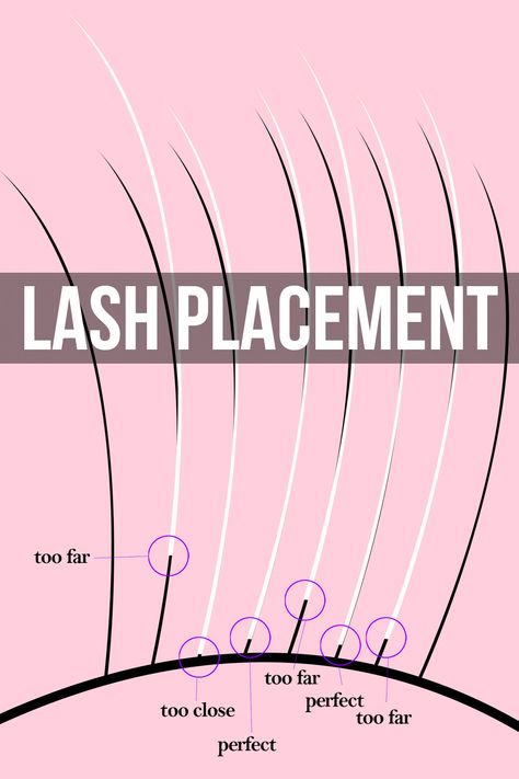 lash placement for professional eyelash extensions Lash Extension Step By Step, Vavalash Lash Extensions, Lash Extensions Prices For Beginners, Lash Application Tips, Lash Extension Diameter Chart, Eyelash Extension Set Up, How To Place Lash Extensions, Lash Extensions Placement, Beginner Eyelash Tech