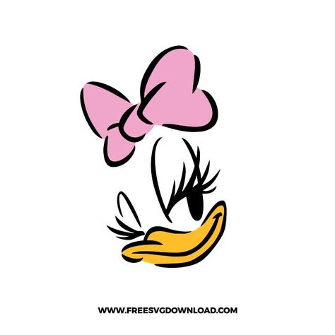 Daisy Duck Clipart, Daisy Duck Silhouette, Donald And Daisy Duck Tattoos, Minnie And Daisy Tattoo, Disney Clipart Free, Disney Png Free, Duck Svg Free, Daisy Duck Tattoo, Daisy Duck Drawing