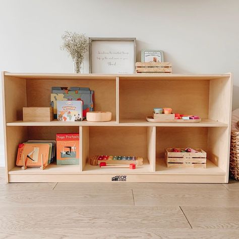 The Best Montessori Toddler Shelves: 6 Options You'll Love - The Toddler Playbook Montesorri Furniture, Toddler Shelves, Montessori Playroom Decor, Montessori Cabinet, Toddler Book Shelf, Montessori Toy Organization, Montessori Shelves Diy, Montessori Library, Playroom Shelf