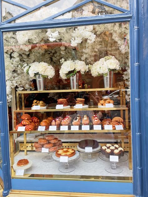 Flower Shop With Bakery, Florist And Bakery Shop, Bakery Window Display Store Fronts, Bakery And Flower Shop, Bakery Flower Shop, French Patisserie Shop, Garden Bakery, Whimsical Bakery, Flower Bakery