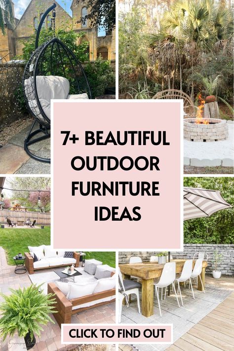 7 outdoor furniture ideas Backyard Furniture Ideas Seating Areas, Landscape Furniture, Patio Furniture Layout, Beautiful Outdoor Furniture, Outdoor Furniture Ideas, Outdoor Lounge Area, Chic Coffee Table, Backyard Furniture, Best Outdoor Furniture