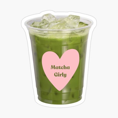 Get my art printed on awesome products. Support me at Redbubble #RBandME: https://www.redbubble.com/i/sticker/iced-matcha-latte-by-lameyadeco/164159202.EJUG5?asc=u Pink Cute Stickers, Ice Emoji, Sticker Laptop Aesthetic, Matcha Station, Senior Stickers, Matcha Sticker, Matcha Starbucks, Lavender Matcha, Pink Matcha