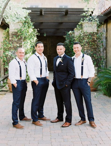 Groomsmen In Suspenders, Country Groomsmen, White Jeans For Men, Rustic Groomsmen Attire, Rustic Wedding Attire, Rustic Wedding Suit, Rustic Wedding Groom, Navy Slacks, Rustic Wedding Groomsmen