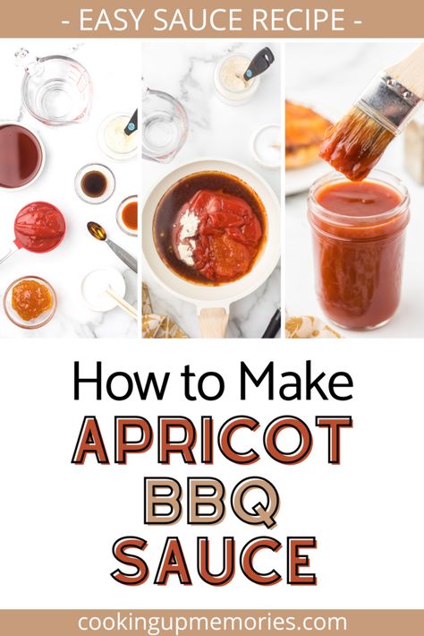 Indulge your taste buds with the perfect balance of tangy and sweet flavors with this Apricot BBQ Sauce.. Whether you're glazing succulent chicken wings, basting juicy pork ribs, or marinating tender beef, this apricot BBQ sauce is a taste sensation that will elevate your barbecue game. Apricot Bbq Sauce, Barbeque Sauce Recipe, Easy Sauce Recipe, Tangy Bbq Sauce, Bbq Seasoning, Bbq Sauce Recipe, Bbq Sauce Homemade, Homemade Bbq, Pulled Pork Sandwich