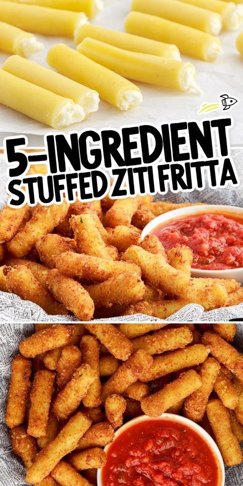 Fried Ziti Fritta Recipe, Best Orderves Party Appetizers, Olive Garden Stuffed Ziti Fritta, Olive Garden Fried Ziti, Fun Things To Bake With Friends Easy, Fried Lasagna Bites, Deep Fried Olives, Easy Fried Recipes, Deep Fry Recipes