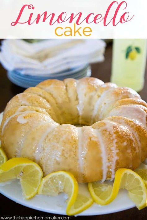 Lemoncello Recipes Desserts, Italian Limoncello, Limoncello Cake, Lemon Bundt Cake Recipe, Limoncello Recipe, Easy Dessert Recipes, Lemon Bundt Cake, Bundt Cakes Recipes, White Cake Mixes