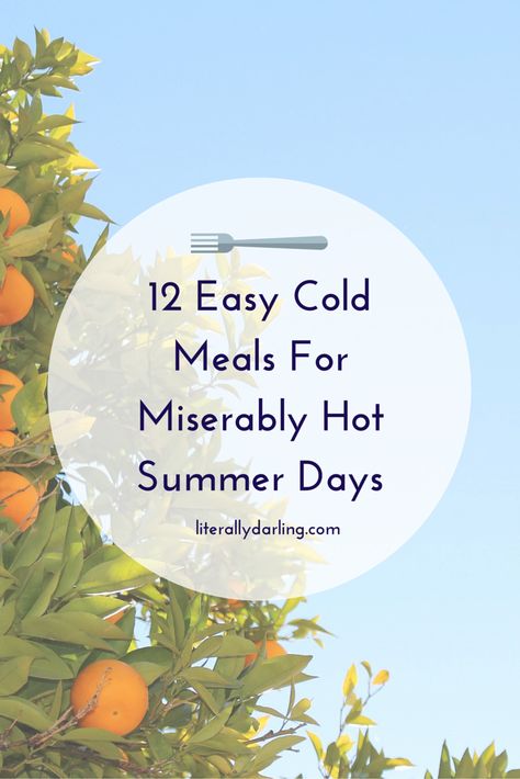 http://www.literallydarling.com/blog/2015/06/23/12-easy-cold-meals-for-miserably-hot-summer-days/ Easy Cold Meals, Summer Prep, Easy Cold, Summer Meals, Hot Day, Cold Meals, Light Recipes, Hot Days, Recipe Ideas