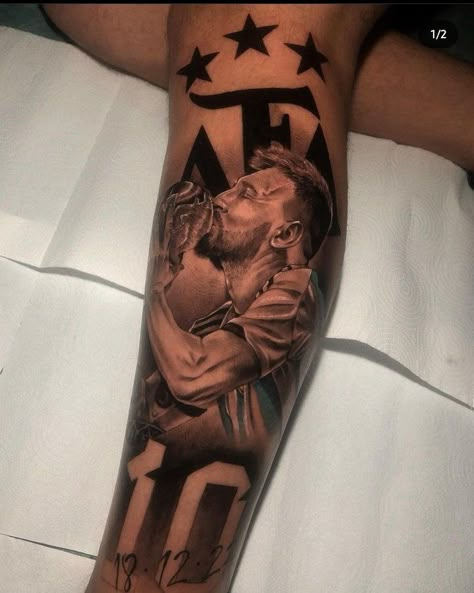 Messi’s Tattoo, Messi Portrait Tattoo, Messi World Cup Tattoo Ideas, Leo Messi Tattoo Ideas, Messi Tattoo World Cup, Messi Tatoos, Messi World Cup Tattoo, Leo Messi Tattoo, Messi Tattoo Design