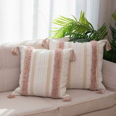 Tweed Pillow, Large Couch Pillows, 22x22 Pillow, Cover For Couch, Large Decorative Pillows, Blush Pillows, Boho Throw Pillow, Neutral Throw Pillows, Bed Living Room