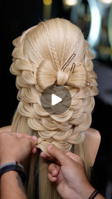 Avant Garde Braided Hairstyles, Hunger Games Hairstyles Capitol, Wedding Braided Hair, Cute Bow Tutorial, How To Make A Bow With Hair, Step By Step Hairstyles For Long Hair, Hair Styles Step By Step Easy, Pro Hairstyles, Updo Step By Step