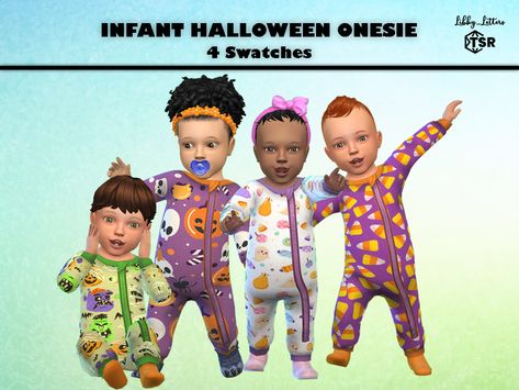 The Sims Resource - Infant Halloween Onesie Sims Halloween Costume, Sims 4 Infant, Infant Halloween, Sims Baby, Sims Packs, Halloween Onesie, Sims 4 Children, Sims 4 Mm Cc, Sims 4 Cc Folder