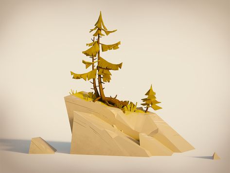 Stylized Foliage, Stylized Forest, Mountain Tree, Lausanne Switzerland, Tree Study, Props Concept, Low Poly Games, Paper City, Props Art