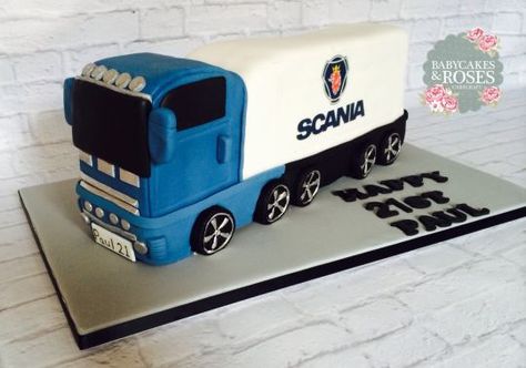 Articulated Lorry Cake Lorry Cake Ideas, 3rd Birthday Cakes For Boys, Lorry Cake, Truck Cake Ideas, Semi Truck Cakes, Pokemon Birthday Cake, Modern Birthday Cakes, Truck Birthday Cakes, Tractor Cake