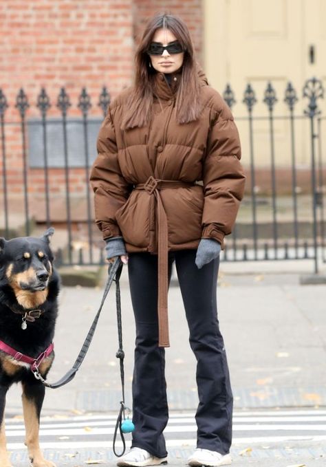 Emily Ratajkowski in a Brown Puffer Coat and Black Pants in New York City 11/21/2023, Emily Ratajkowski Style, Outfits, Clothes and Latest Photos. Emily Ratajkowski Style Winter, Emily Ratajkowski Style Street, Emrata Outfits, Emrata Style, Em Rata Style, Hailey Bieber Street Style, Emily Ratajkowski Outfits, Emily Ratajkowski Style, Brown Puffer