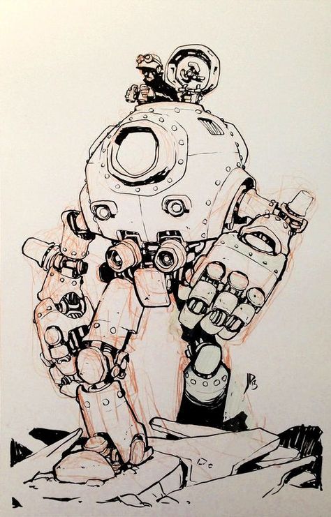 Missile Drawing, Mecha Character Design, Robot Reference, Robot Drawing, Jake Parker, Mecha Art, Robot Sketch, Mech Design, Short Comic