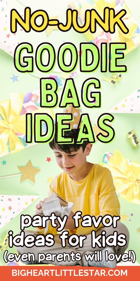 Say goodbye to junk-filled goodie bags with these 12 fun party bag alternatives! Perfect for a birthday party, these eco-friendly and cheap ideas include reusable gifts and personalized items that kids will love. Make your next party memorable with these thoughtful, no-junk party favors. Party Bag Alternative, Birthday Party Goodie Bags, Eco Friendly Birthday Party, Cute Party Favors For Kids, Party Favors That Aren't Junk, Sustainable Goodie Bags, Goody Bags For Kids Easy Kids Party Favors, Plastic Free Party Bags Kids, Sustainable Party Favors, Alternative Party Bag Ideas, Kids Party Goodie Bag Ideas, Boys Party Favor Ideas, Party Pack Ideas For Kids Goodie Bags, Unique Kids Party Favors, Birthday Loot Bag Ideas