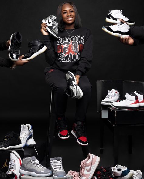 Sneaker Ball Photoshoot Ideas, 2024 Senior Picture Ideas High School, Jordan Year Photoshoot, Sneakerhead Photoshoot, Graduation Photoshoot Ideas High School, Jordan Year Birthday 23 Photoshoot, Jordan Photoshoot Photo Ideas, 2024 Senior Pictures, Sneaker Ball Outfit Ideas