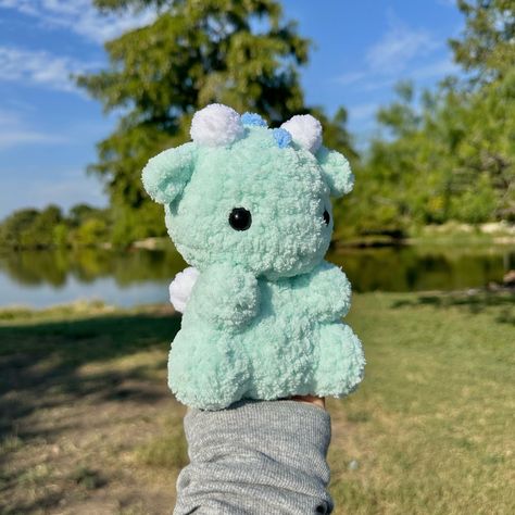 baby dragon 🐉🩵 pattern by me ☁️ plushie available on my etsy 🫧 #crochet #amigurumi #crochetdragon #crochetplushies #amigurumidragon #handmadeplushies Crocheting Plushies, Amigurumi Dragon, Dragon Crochet, Diy Wool, Handmade Plushies, Crochet Plushies, Crochet Dragon, Crocheting Ideas, Little Dragon