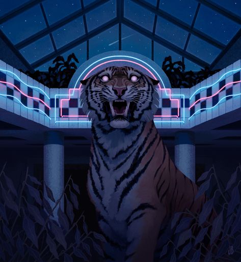 dappermouth on Twitter: "Darker dreams await beneath the former Lakeview Mall.… " Dead Malls, Arte Cyberpunk, Tiger Art, A Tiger, Art Watercolor, Creature Art, Anime Comics, Pretty Art, Dark Art