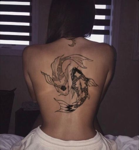 Coy Fish Tattoos, Shen Long Tattoo, Earthy Tattoos, Inca Tattoo, Koi Tattoo, Koi Fish Tattoo, Spine Tattoos For Women, Pretty Tattoos For Women, Stomach Tattoos