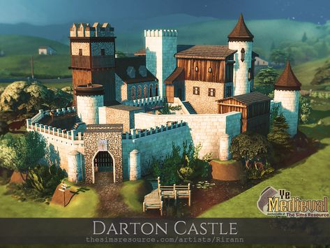 Castle Sims 4 Plan, Sims 4 Royal Castle, Sims 4 Small Castle, Sims 4 Medieval Castle, Medieval Sims 4, Sims 4 Medieval Lots, Medieval Castle Layout, The Sims 4 Castle No Cc, Sims 4 Wistful Castle