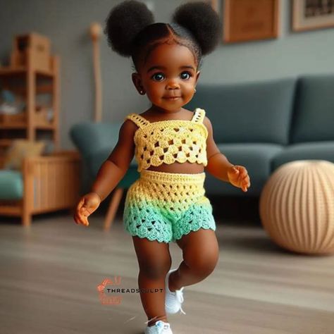 CROCHET PATTERNS AND INSPIRATION | If pretty was a person!😍😍 My hands are sure itching to recreate these styles💕💕 #crochetbabyshorts #handmadebabypinafore #crochetcuteness… | Instagram Best Baby Clothes, Crochet Artist, Kids Dress Collection, Crochet Baby Shoes Pattern, Chic Dress Classy, Beautiful Black Babies, Mode Crochet, Crochet Clothing And Accessories