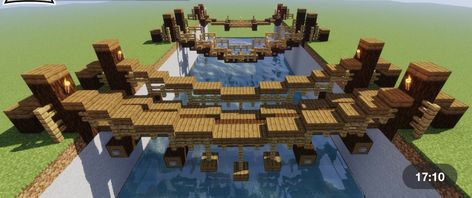 Cool Minecraft Bridge, Bridge Minecraft Ideas, Minecraft Bridge, Minecraft Decoration, Rope Bridge, Minecraft Structures, Minecraft Farm, Minecraft Medieval, Cool Minecraft Houses