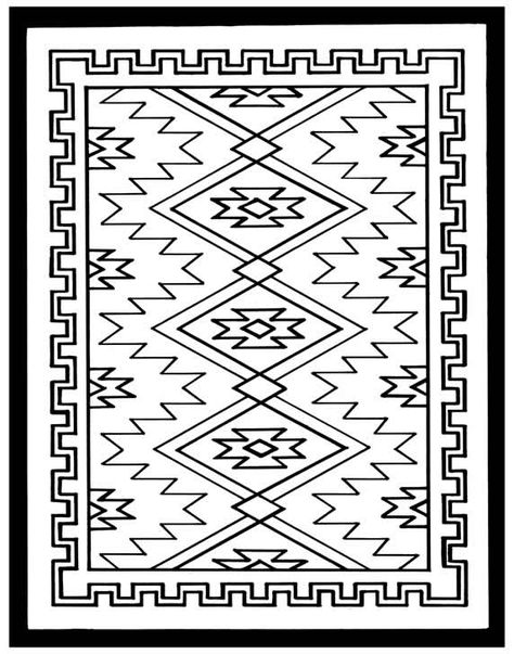 I love Dover illustrations to inspire kids in art! Do you subscribe by email to Dover's free samples of their coloring book pages, art, res... Southwest Embroidery Designs, Native American Designs Pattern Ideas, Native American Coloring Pages, Native American Quilt, Navajo Weaving, Pattern Coloring Pages, American Pattern, Navajo Rugs, Southwest Design