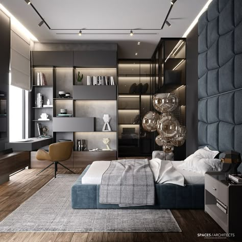 Men's Bedroom Design, Modern Teen Bedrooms, Modern Boys Bedroom, Teenager Bedroom Design, Man Bedroom, Bedroom Decoration Ideas, Mens Bedroom Decor, Boy Bedroom Design, Luxury Dining Room