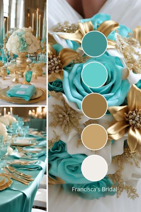 Teal Wedding Colors Schemes, Aqua Wedding Colors, Teal Wedding Theme, Blue Wedding Color Palette, Silver Color Palette, Teal Wedding Colors, Wedding Color Palette Ideas, Orange Wedding Colors, Tiffany Blue Color