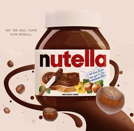 Nutella project on Behance Nutella Advertising, Nutella Hot Chocolate Recipe, Banana Nutella Crepes, Easy Nutella Brownies, Nutella Recipes Brownies, Nutella Ganache, Mosquito Repellent Homemade, Nutella Recipes Easy, Nutella Hot Chocolate