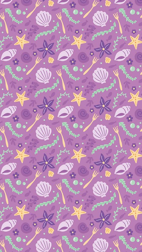 “Little Mermaid” Inspired repeating pattern design - Disney fan art illustration Mermaid Seamless Pattern, Mermaid Asthetics Wallpaper, Disney Wallpaper Ariel, Little Mermaid Iphone Wallpaper, The Little Mermaid Wallpaper Aesthetic, Disney Iphone Wallpaper Aesthetic, Little Mermaid Wallpaper Aesthetic, Disney Pattern Wallpaper, Ariel The Little Mermaid Wallpapers