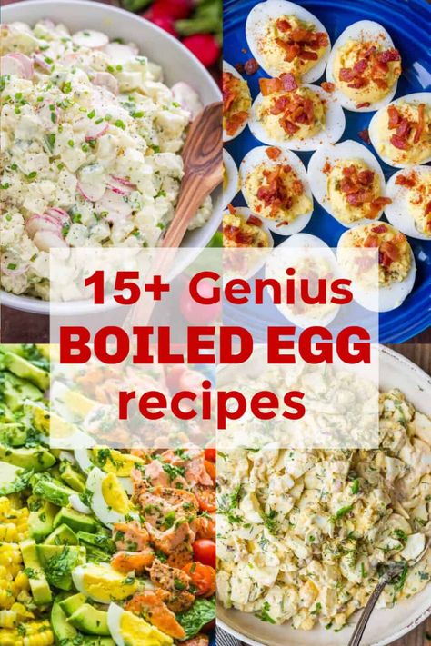 15 Genius ways to use Hard Boiled Eggs! If you have a fridge full of leftover Easter eggs or you just love boiled eggs, this list of hard boiled egg recipes will get you excited. Includes our fail-proof hard boiled eggs recipe. | natashaskitchen.com Creative Egg Recipes, Egg Nutrition Facts, Boiled Egg Recipes, Hard Boiled Egg Recipes, Kitchen 2023, Making Hard Boiled Eggs, Egg Dishes, Easter Food, Boiled Egg Diet