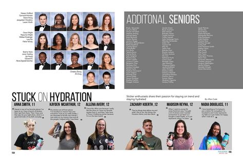 Yearbook People Section Spread #yearbook #letsdothis #peoplespread #waterbottles Student Council Yearbook Spread, Yearbook Spreads, Yearbook Design, Student Council, Yearbook, High School, Design